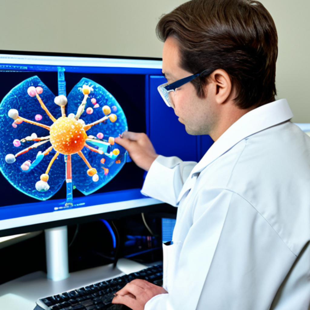 Drug Discovery - Quantum Chemistry Visualization**
"A researcher in a clean, modern laboratory, fully clothed in appropriate lab attire, viewing a glowing, intricate 3D model of a drug molecule binding to a protein active site on a computer screen. The model showcases electron density and molecular interactions. Background features lab equipment and scientific posters. Safe for work, appropriate content, professional, fully clothed, perfect anatomy, correct proportions, natural pose, high resolution, realistic rendering."
**