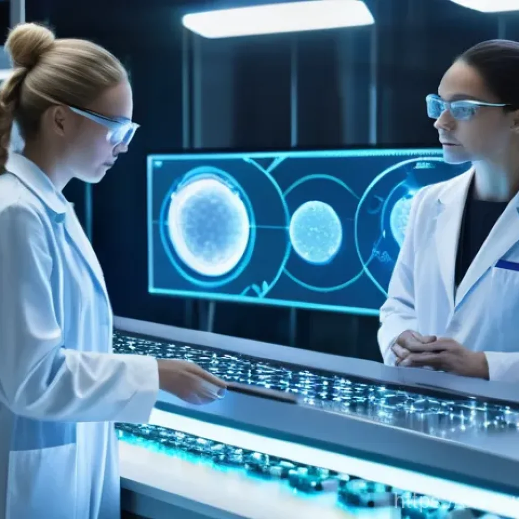 양자컴퓨터 산업의 미래 - **Prompt:** A highly detailed, photorealistic image of a futuristic pharmaceutical research laborato...