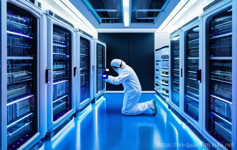 양자컴퓨터 산업의 미래 - **Prompt:** A highly detailed, photorealistic image of a futuristic pharmaceutical research laborato...