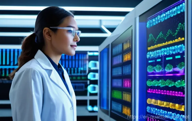 양자컴퓨터와 기업 혁신 - **Prompt:** A futuristic, ethereal laboratory setting bathed in soft, glowing blues and purples. In ... 양자컴퓨터와 기업 혁신 - **Prompt:** A futuristic, ethereal laboratory setting bathed in soft, glowing blues and purples. In ...