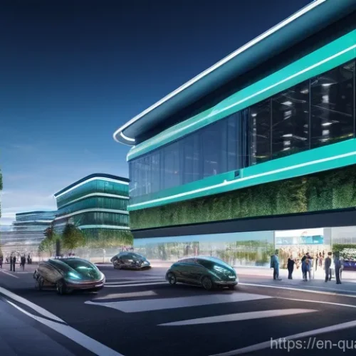 Home 26 양자컴퓨터와 5G - **Prompt:** A bustling, vibrant smart city illuminated at twilight, showcasing the pervasive impact ...