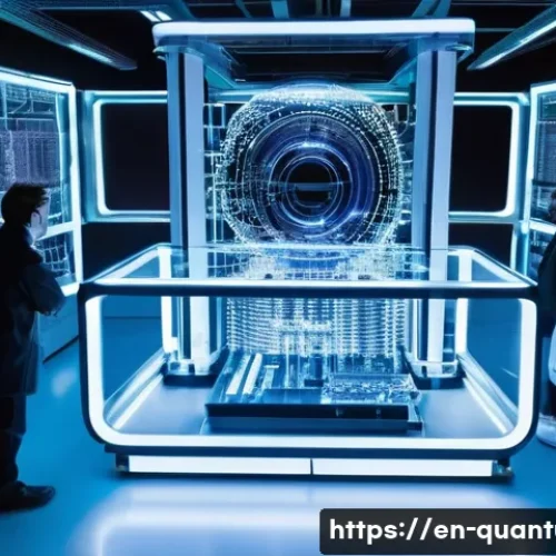 Home 11 양자컴퓨터 연구소와 협력 - **Quantum Lab: The Spark of Discovery**
"A vibrant and bustling quantum computing research lab, ...
