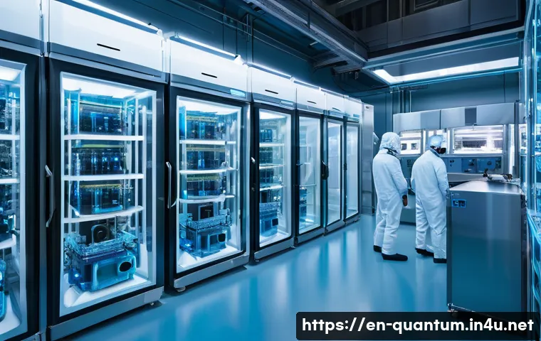 양자컴퓨터 연구소  MIT 하버드 University of Chicago - A highly detailed scientific laboratory scene showcasing a cutting-edge quantum computing setup with...