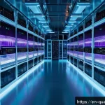 슈퍼전도체와 양자컴퓨터 - A highly detailed futuristic quantum computing laboratory scene showcasing a large dilution refriger...